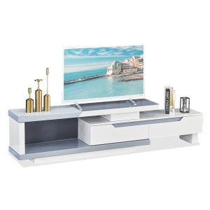 Ora-TV-Stand,is of executive products design for noble homes. It is elegantly designed and styled to give your interior decoration a waoh! effect. The TV stand comes with drawer and open space for storage and is extendable.1 Drawer Grey & White finish Accommodates a flat-screen TV up to 70 inches wide Glossy finish Please Note Assembly Required.
