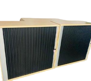 FNB Roller door filing cabinets , maple. 3 Adjustable shelves, lock.Size 122 x 125 x 49. Excellent condition 24 units available.