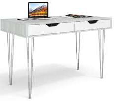 Hairpin 1350L x 700D x 860H with Metal Spoked Legs and 2 Drawers