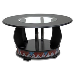 Calabash Coffee Table,Chic rounded structure with a homey feel Open base with a handy bottom shelf for storage Curved, column-like legs add a touch of elegance Transitional design Roundtop. Centre Glass
