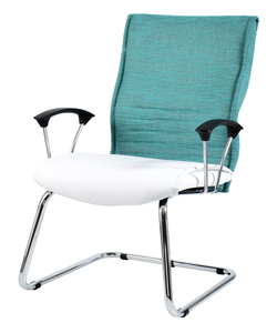 BEFDSOV Visitiors chair , with T Arms , sleigh chrome frames , in fabric