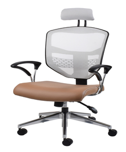 BEFDSQ HIGH BACK CHAIR ,NETTED BACK WITH HEAD REST SYNCHRO,SYNCHRO LOCK MECHANISM WITH BACK TENSION,BACK HEIGTH ADJUSTMENT,700MM BLACK SPIDER NYLON BASE WITH 60MM CASTOR ,MESH BACK , IN FABRIC