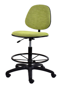 BE600 MEDIUM BACK DRAUGHTSMAN CHAIR WITH FOOT RING IN CONTRACT FABRIC