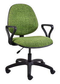 BE100 MEDIUM BACK OPERATOR CHAIR, WITH ARMS, 5 STAR NYLON BASE , IN CONTRACT FABRIC
