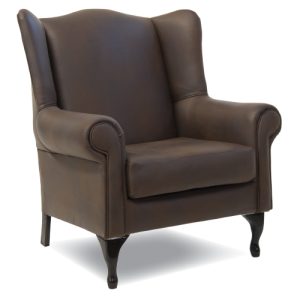 Wingback Chair,Traditional Style Brown and Beige Colour Rolled Arm High backrest