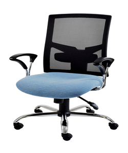 BEFDSWMB MID BACK CHAIR SYNCHRO MECHANISM , HEAD REST , CHROME BASE IN FABRIC