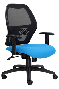 BEFDSX NETTED MEDIUM BACK CHAIR , WITH SYNCHRO MECHANISM, IN FABRIC