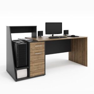 Blake Desk - 1820L X 700D -16m Melamine top with 1 drawer / deep filer pedestal & computer storage unit