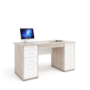 Taylor Desk - 1350L X 700D -16m Melamine top with double 4 drawer pedestal