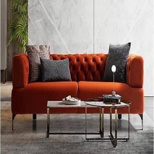 Modern Velvet Chesterfield 2 Seater Couch