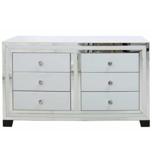 Bianca Mirror Chest of 6 Drawers