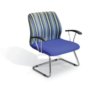 DELTA200 VISITORS Chair with chrome arms , in fabric