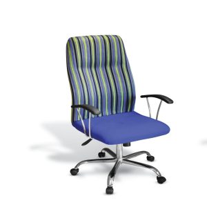 DELTA High back Chair with chrome arms , in fabric