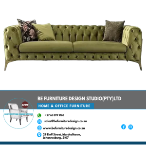 Modern Sofa Olive Green 3 seater Chesterfield Couch