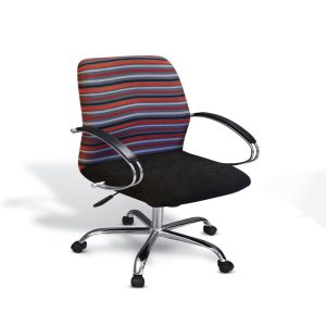 SEA200 Medium back Chair with chrome arms, swivel & tilt mechanism  in fabric