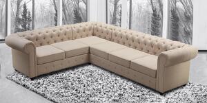 Impact Fabric Corner Sofa in Beige Colour in C Shape,