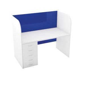 Serena Cubicle , 1200x 800mm with 4 drawer pedestal , with screen in melamine