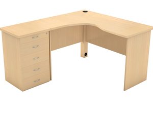 Willow Cluster Desk 1200mm 750mm x 600 x 1200mm with 4 drawer and pencil tray pedestal