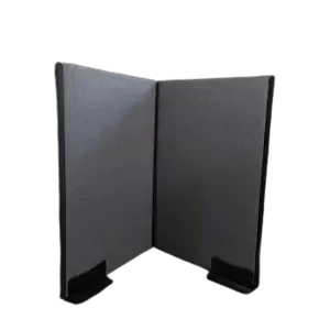 1500mm x 1000mm x 50mm Floor based Velcro screens in contract fabric, with base plates. Comes in fabric of your choice.