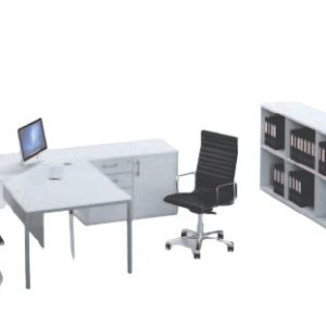 RECTANGULAR WORKTOP – 22MM TOP, INCLUDING 50? LEG AND BEAM SUB STRUCTURE, 1500W x 350H STEEL MODESTY PANEL